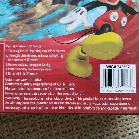 NIB Disney Mickey Mouse Junior Ride In Float Seat Ages 0-3 Pool Baby Infant New - Picture 3 of 4